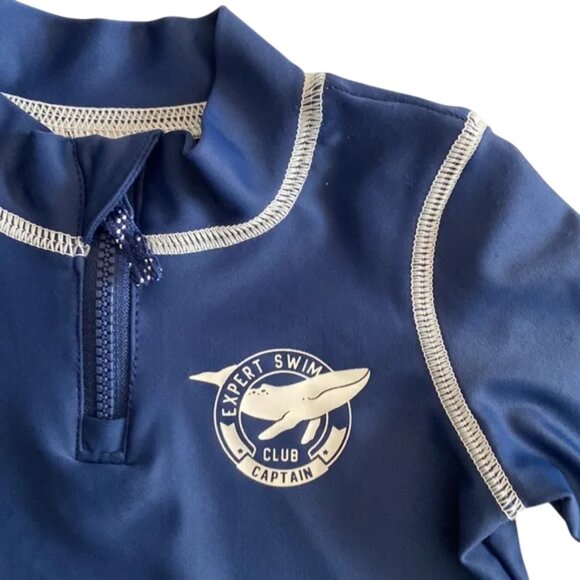 Carter's Long Sleeve Rashguard Navy Blue Expert Swim Captain Club size 6 Months - Picture 4 of 8